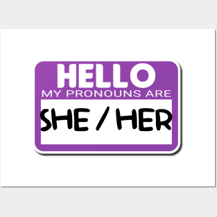 Pronouns She/ Her Posters and Art